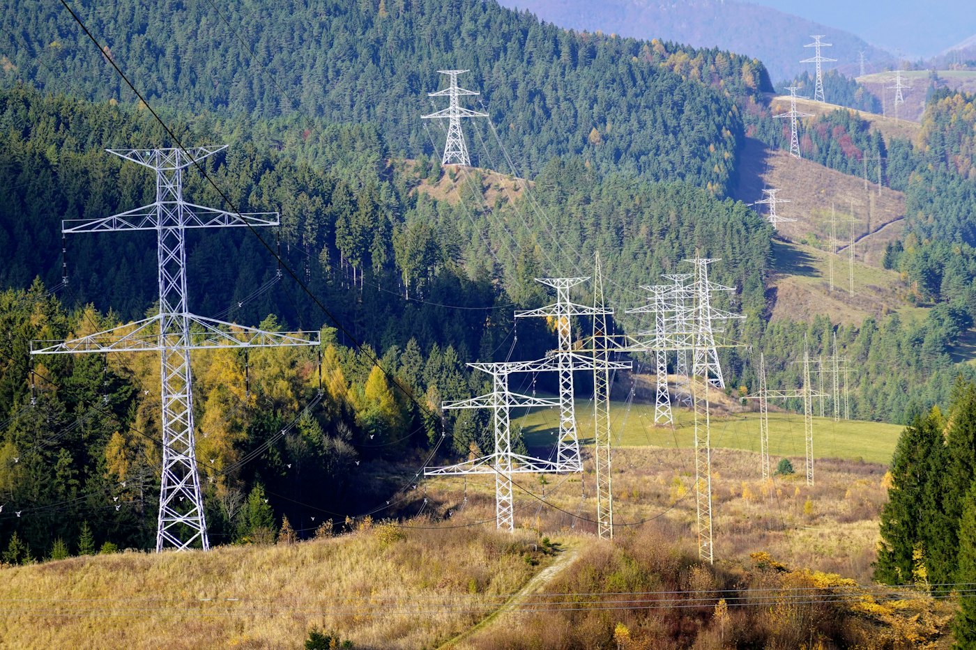 Transmission lines in the Rocky Mountain foothills