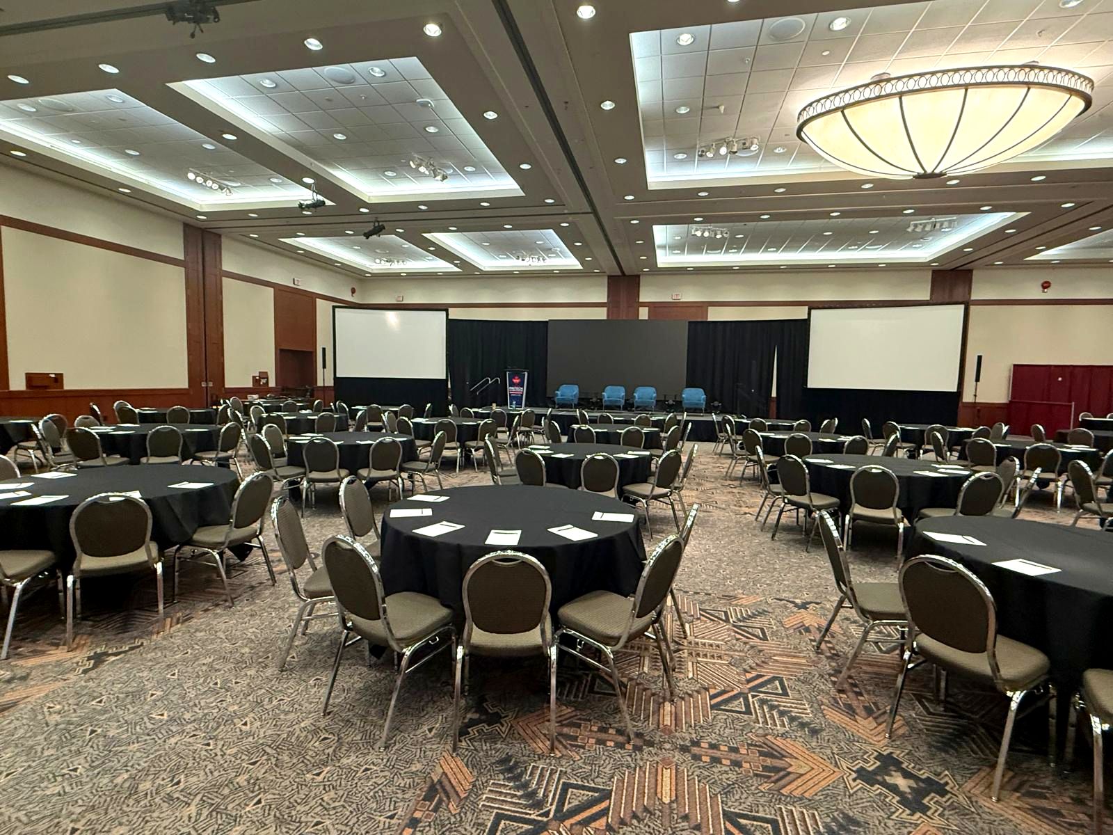 Palomino Hall with stage and screens